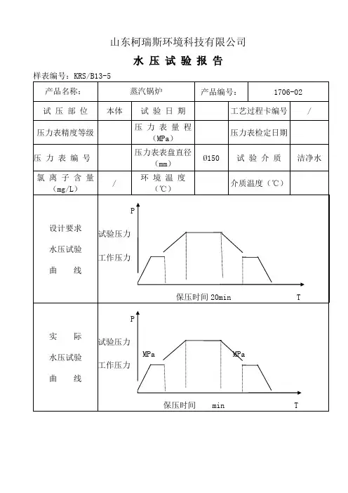 水压试验报告