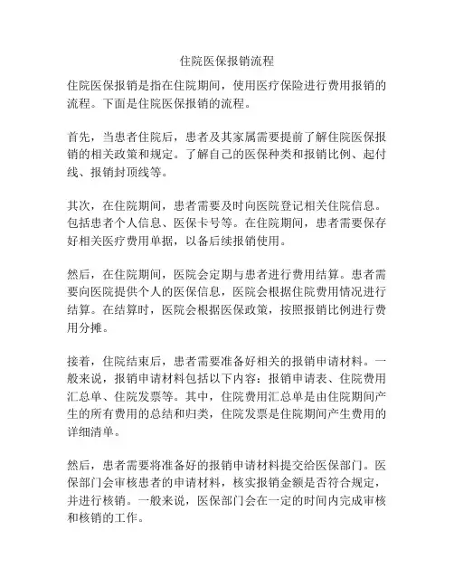 住院医保报销流程