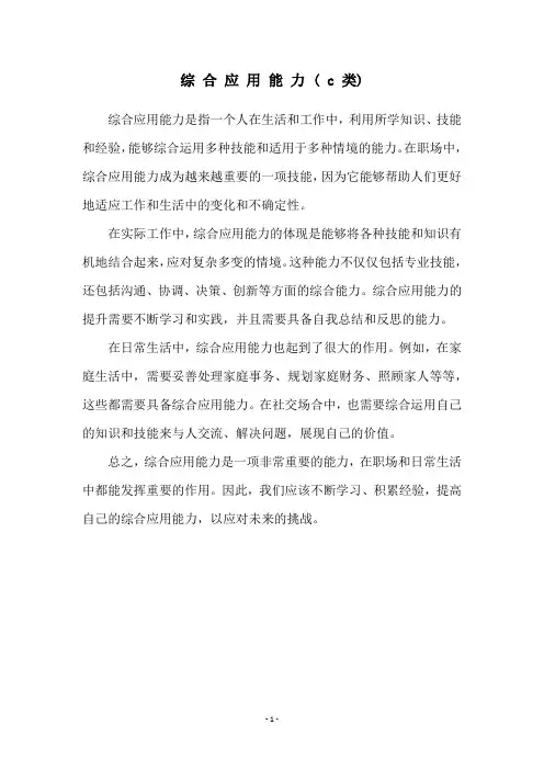 综 合 应 用 能 力 ( c 类)