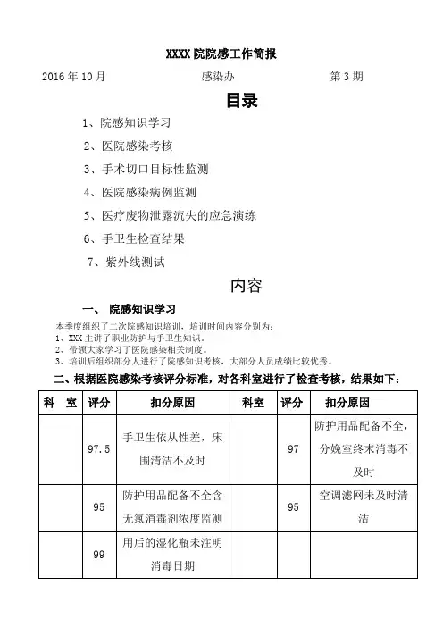 医院感染工作简报