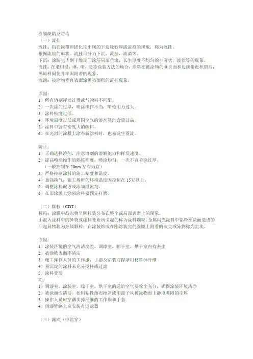 喷涂异常处理方式