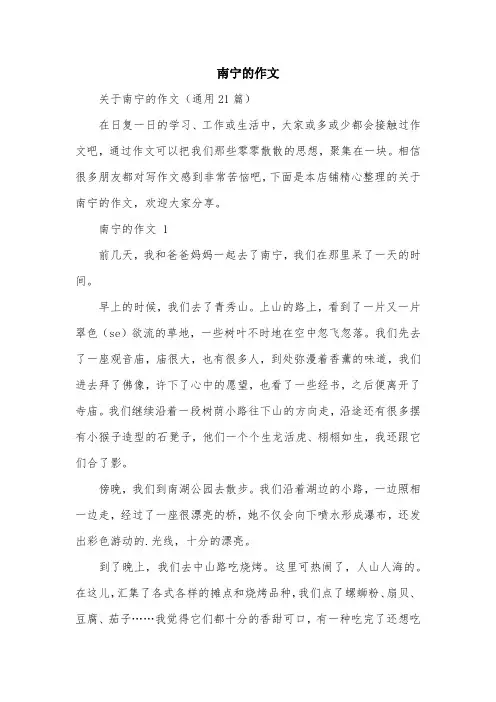 南宁的作文