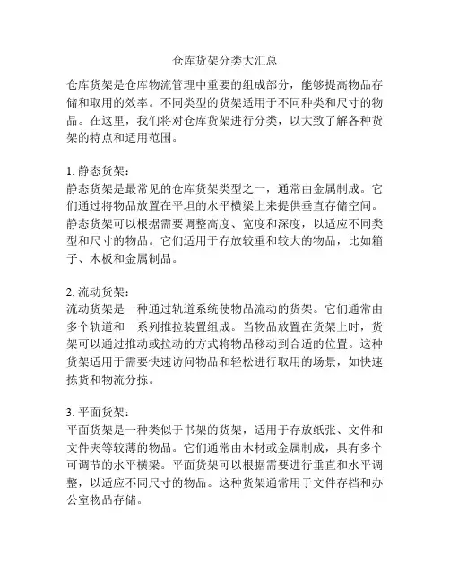 仓库货架分类大汇总