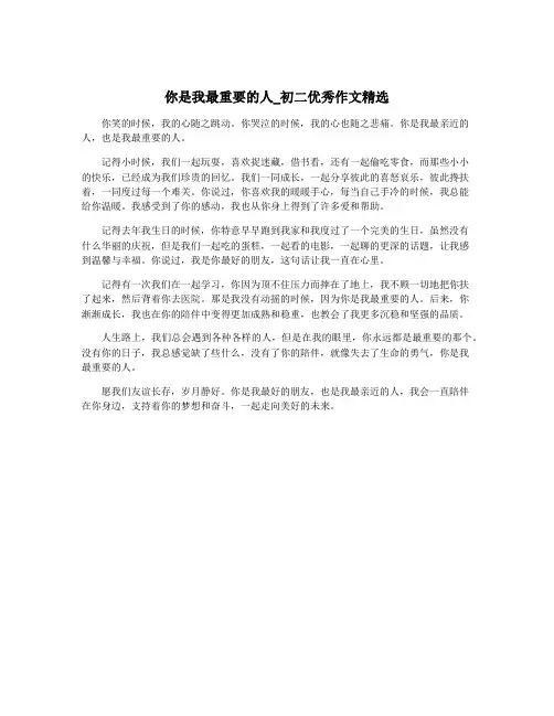 你是我最重要的人_初二优秀作文精选