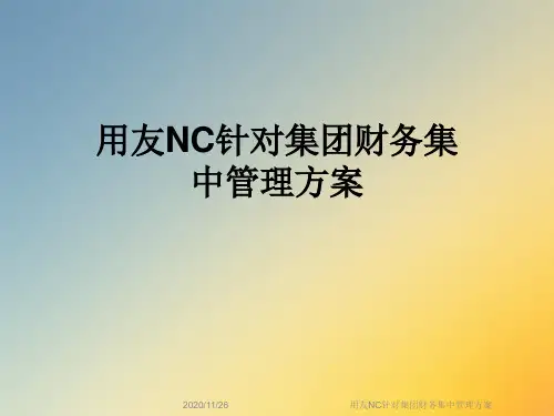 用友NC针对集团财务集中管理方案