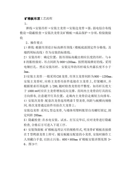矿棉板吊顶工艺流程