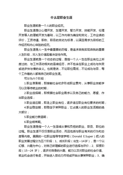 什么是职业生涯