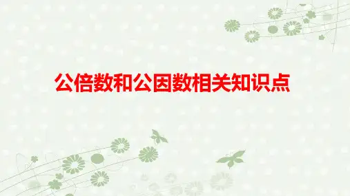苏教版五年级数学下册公倍数、公因数相关知识点