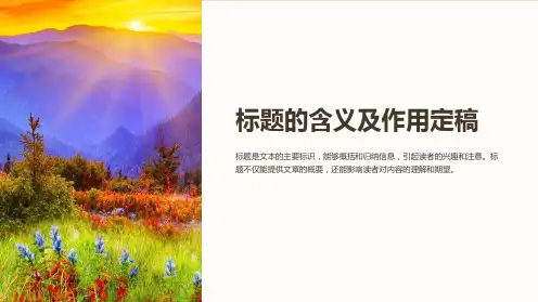 标题的含义及作用定稿