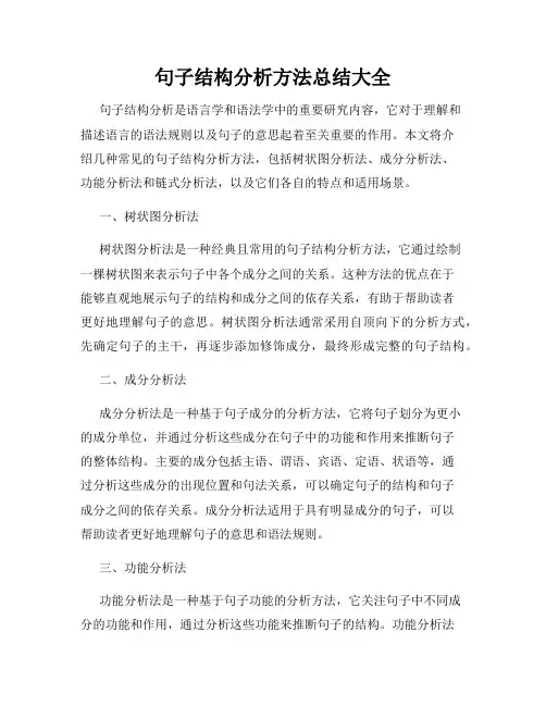 句子结构分析方法总结大全