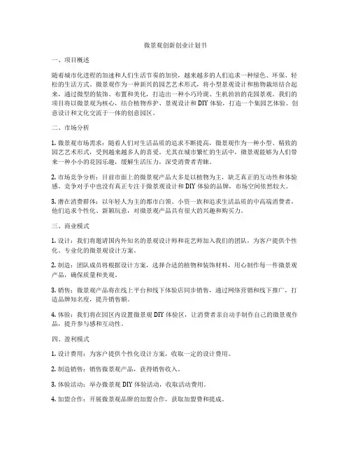 微景观创新创业计划书