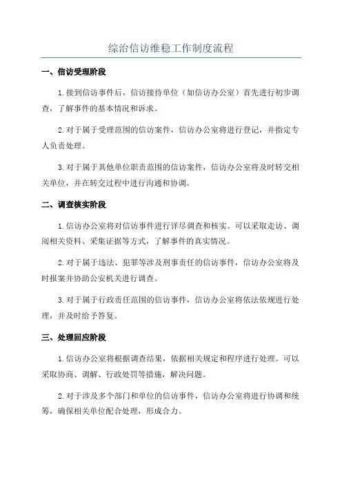 综治信访维稳工作制度流程