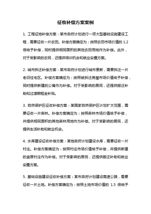 征收补偿方案案例