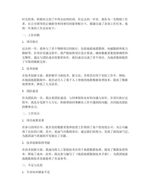 物探工作年度总结范文