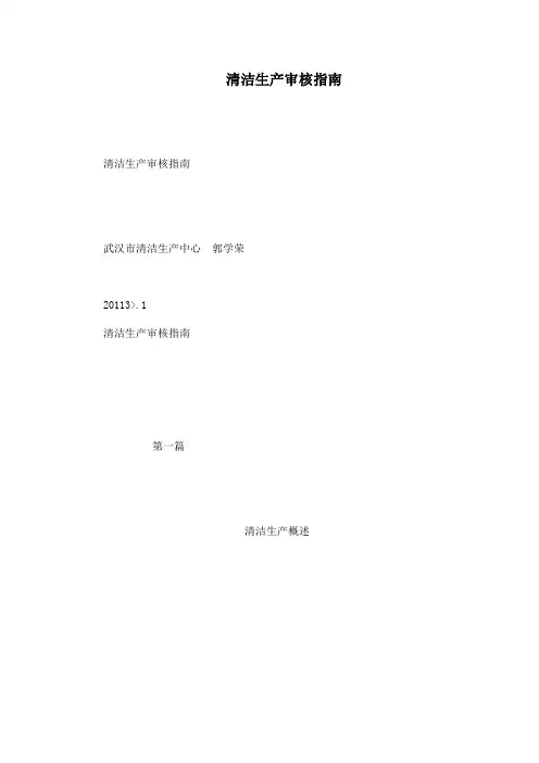 清洁生产审核指南