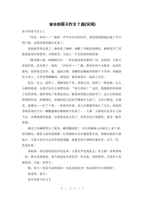 家乡的春天作文7篇(实用)