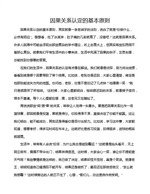 因果关系认定的基本原则