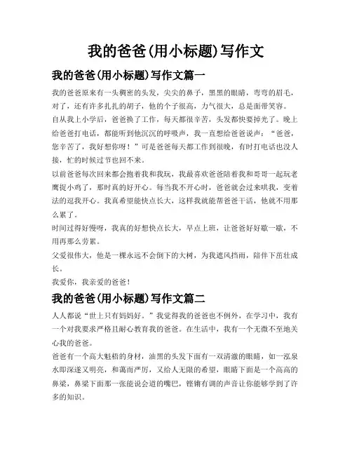 我的爸爸(用小标题)写作文