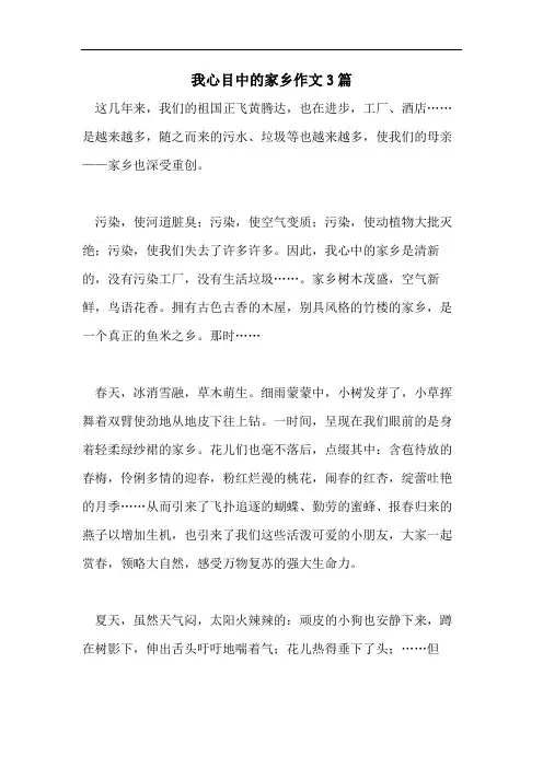 我心目中的家乡作文3篇