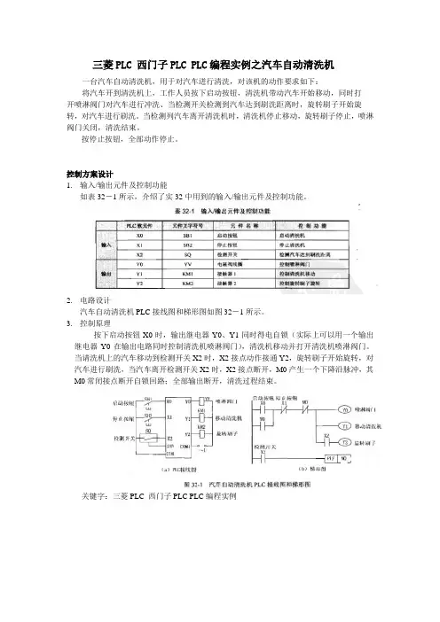 三菱PLC 西门子PLC PLC编程实例之汽车自动清洗机