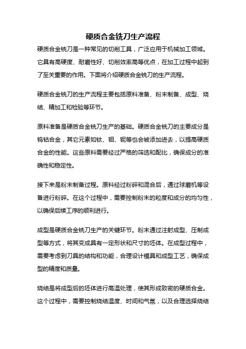 硬质合金铣刀生产流程
