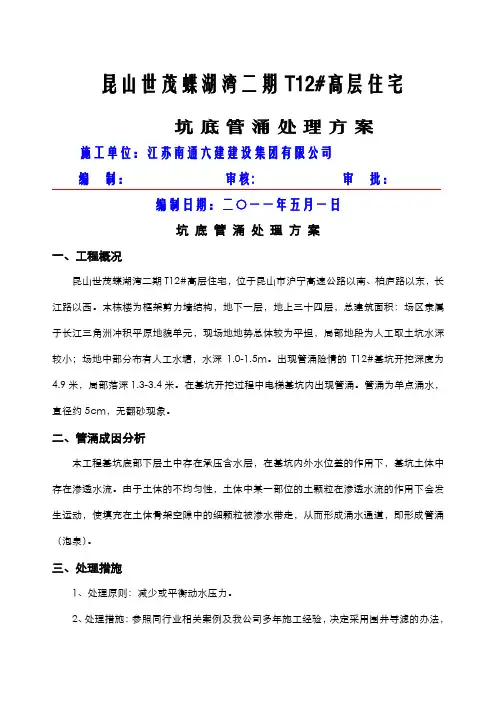 管涌处理方案