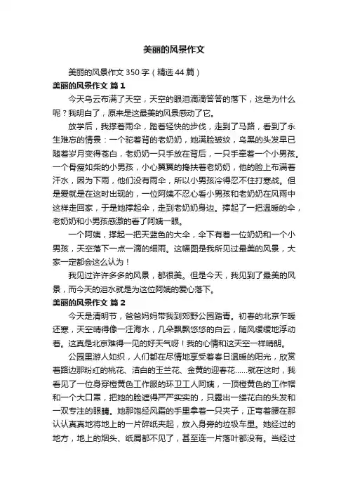 美丽的风景作文350字（精选44篇）