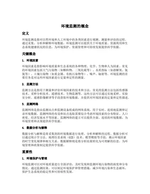 环境监测的概念