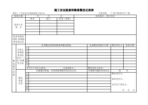 5.施工安全检查和隐患整改记录表
