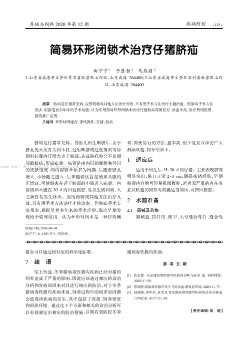 简易环形闭锁术治疗仔猪脐疝