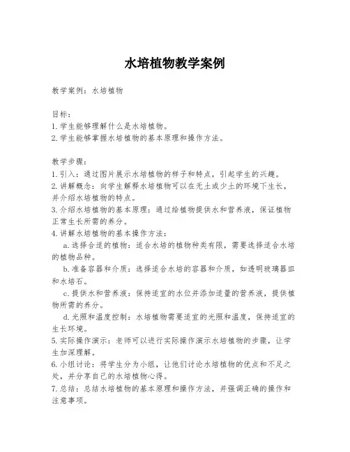 水培植物教学案例