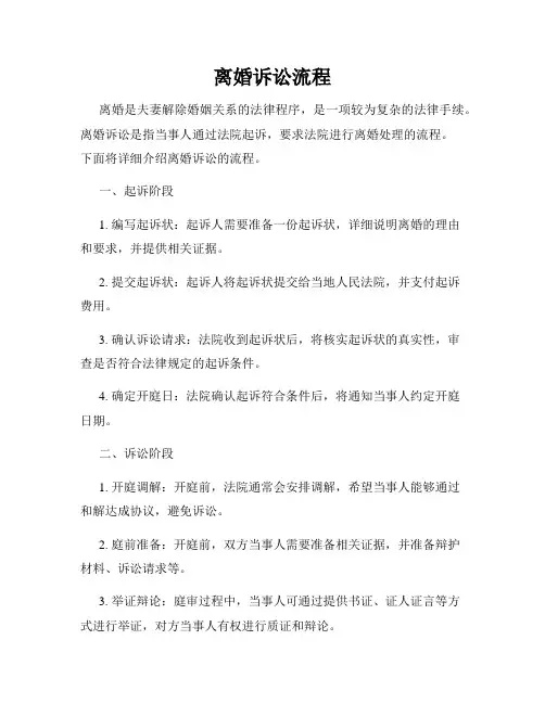 离婚诉讼流程