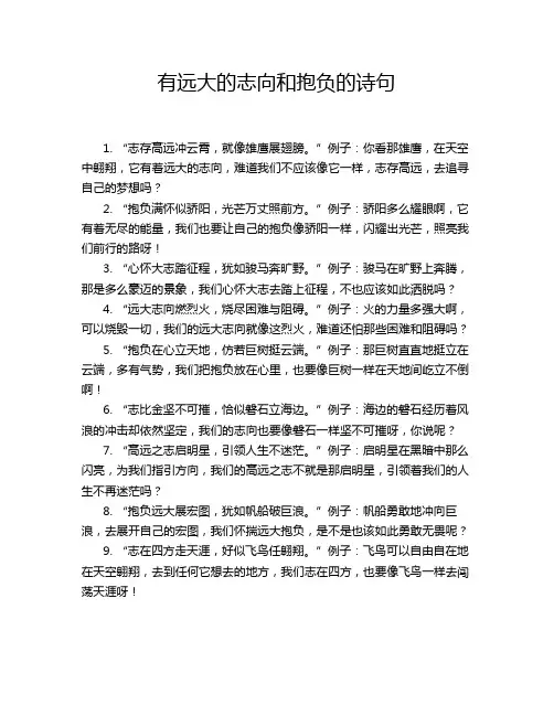 有远大的志向和抱负的诗句