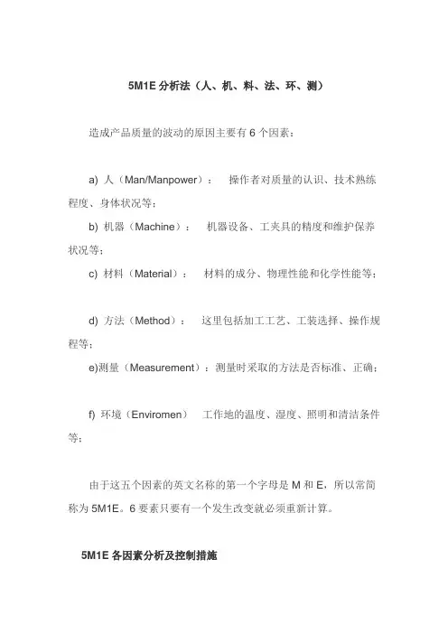 5M1E分析法