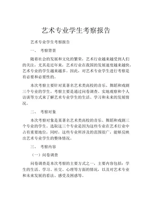 艺术专业学生考察报告
