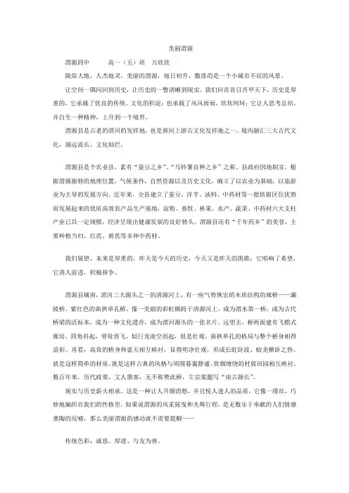 1美丽渭源