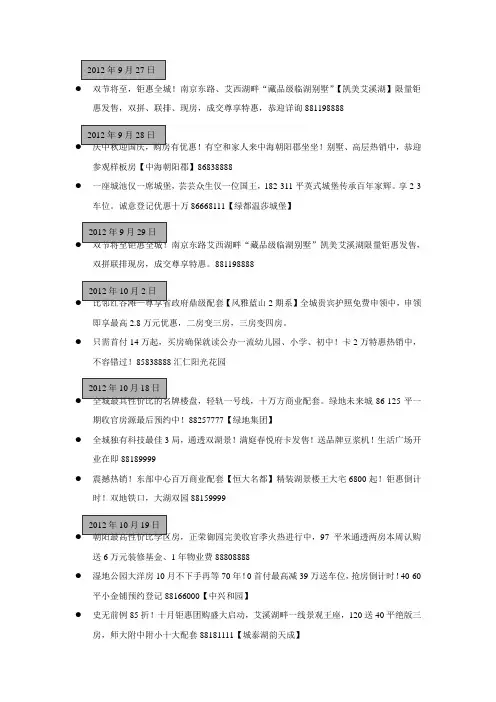 房地产短信文案收集