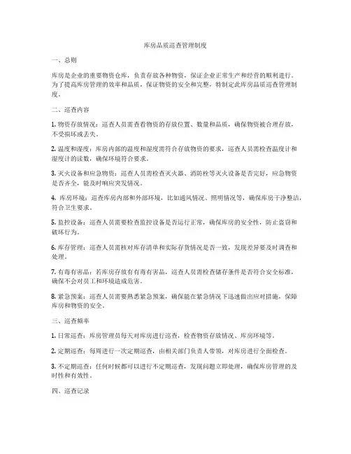 库房品质巡查管理制度