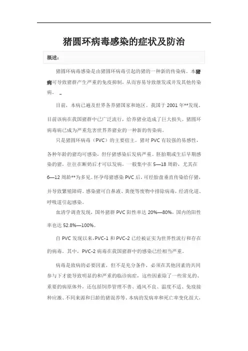 猪圆环病毒感染的症状及防治