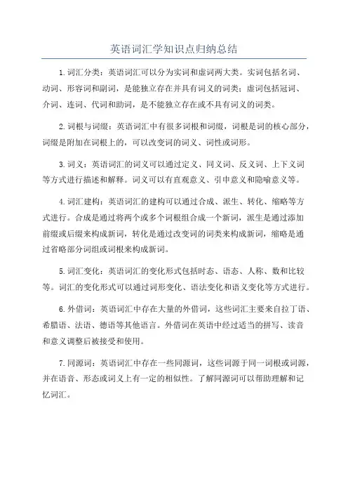 英语词汇学知识点归纳总结