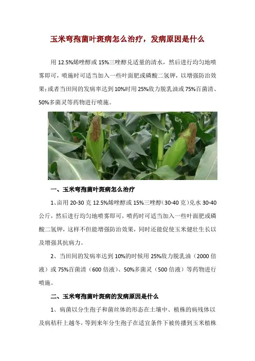 玉米弯孢菌叶斑病怎么治疗,发病原因是什么