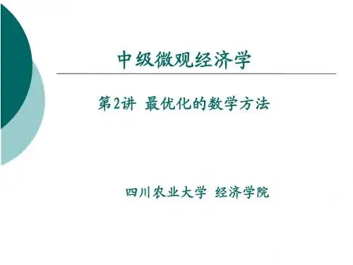 中级微观经济学(第二讲)