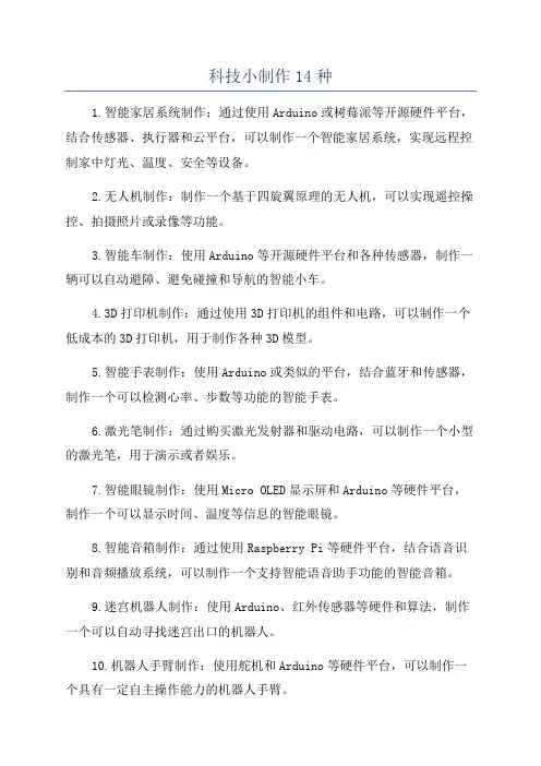 科技小制作14种