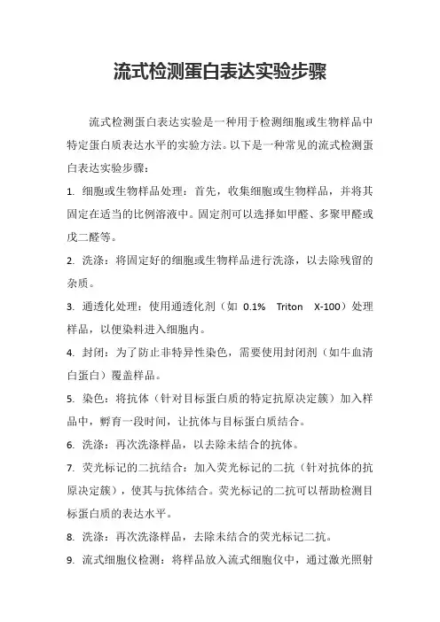 流式检测蛋白表达实验步骤