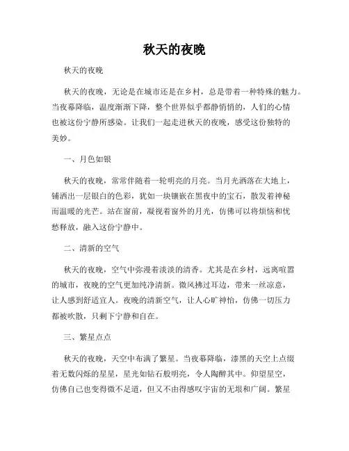 秋天的夜晚 