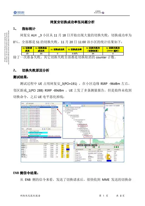 闸复安切换成功率低问题分析updated