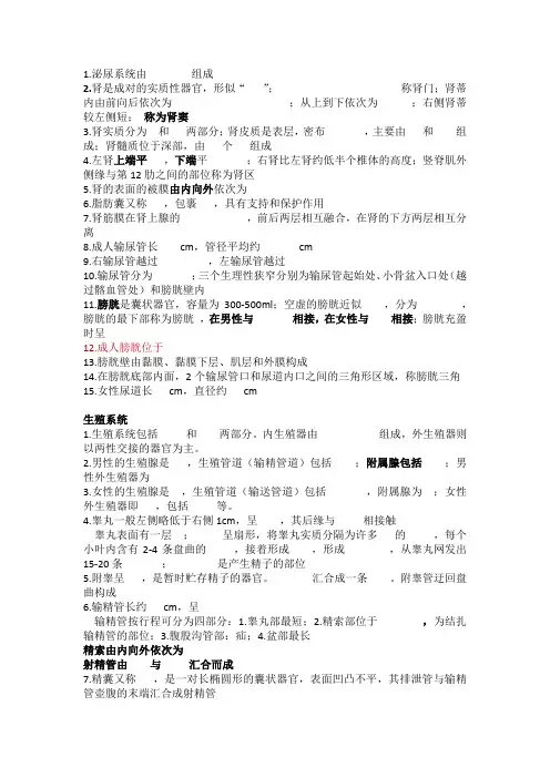 泌尿系统由        组成