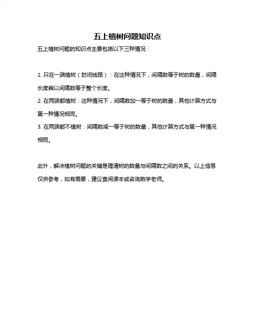 五上植树问题知识点