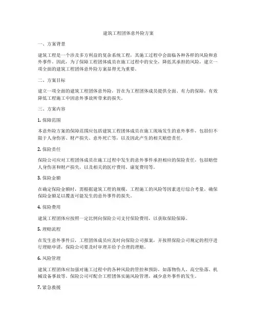 建筑工程团体意外险方案