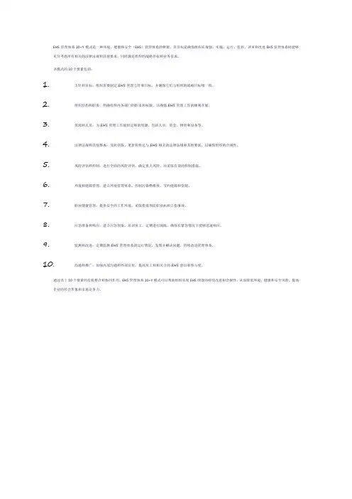 ehs管理体系10+y模式